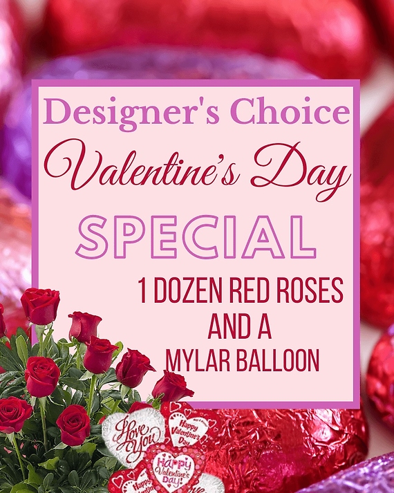 Valentine\'s Special Roses & Balloon
